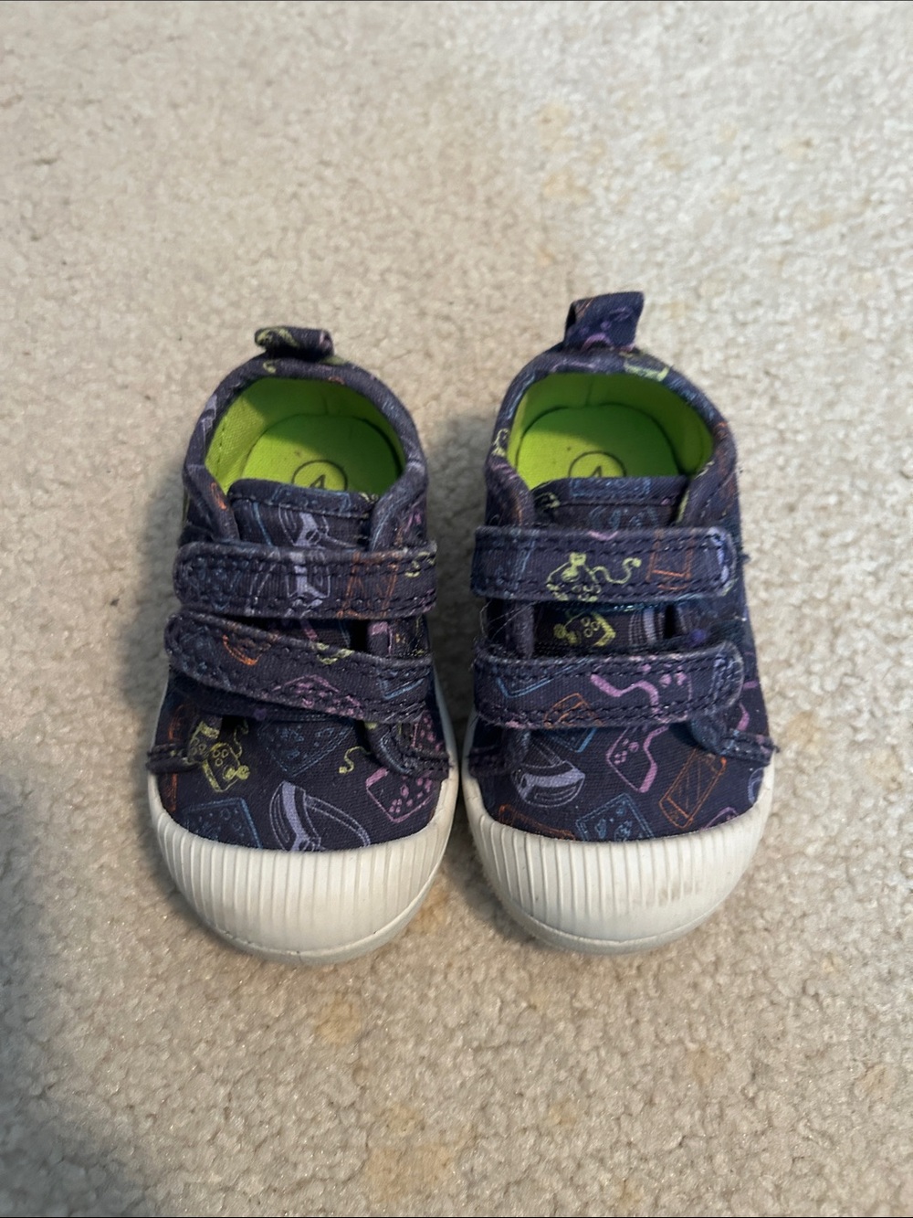 Cat & Jack Purple Patterned Velcro Toddler Sneakers